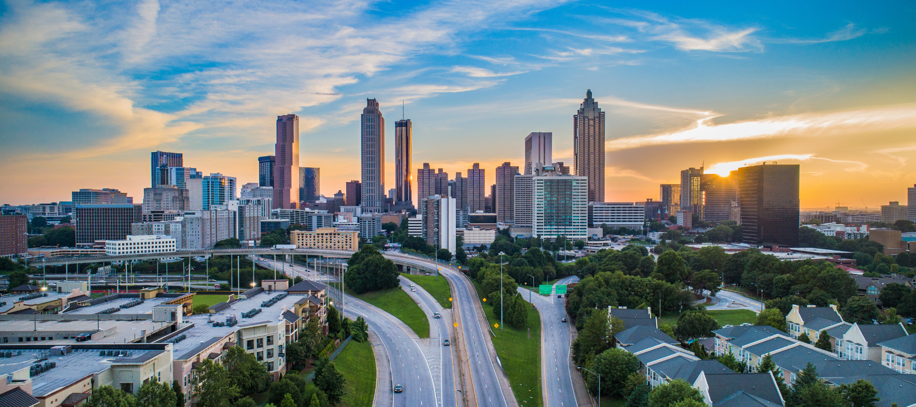 atlanta georgia skyline at sunset